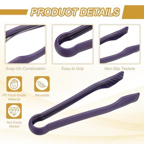 12 Pcs Toaster Tongs (10 Inch / Purple)