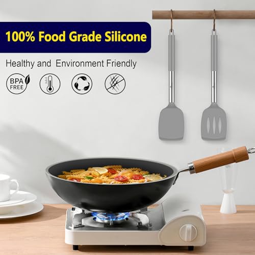 Silicone Spatula Set of 2 Heat (Gray)
