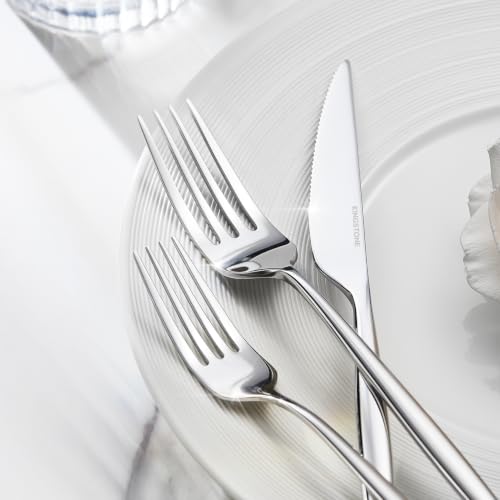 36 Piece Silverware Set for 6 with Steak Knives (Silver / 36-Piece)