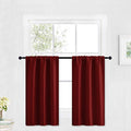 Cafe Blackout Curtains 30 inch Length (Burgundy Red / 29"W x 30"L (Pack of 2))