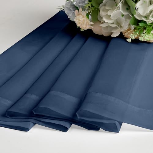 Sheer Valances for Windows 2 Pack (Navy Blue / 42"W x 18"L (Pack of 2))