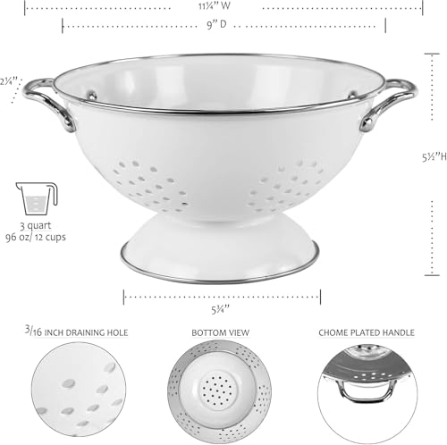 Calypso Basics by Reston Lloyd Powder Coated Enameled Colander (3 Quart / Magenta)