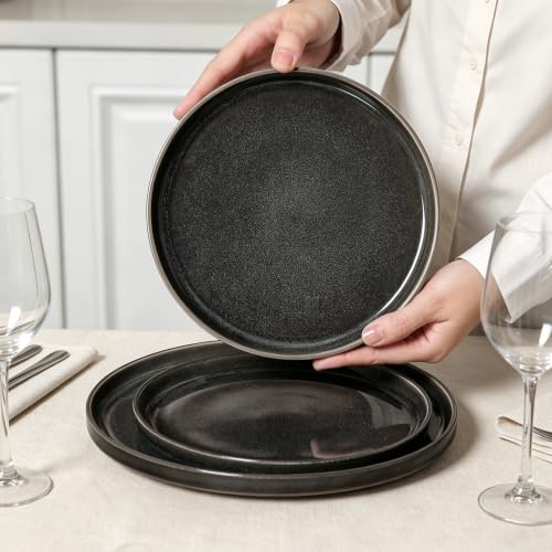 Dinnerware Sets for 4 (Glaze Black / 4-Set(12pcs))
