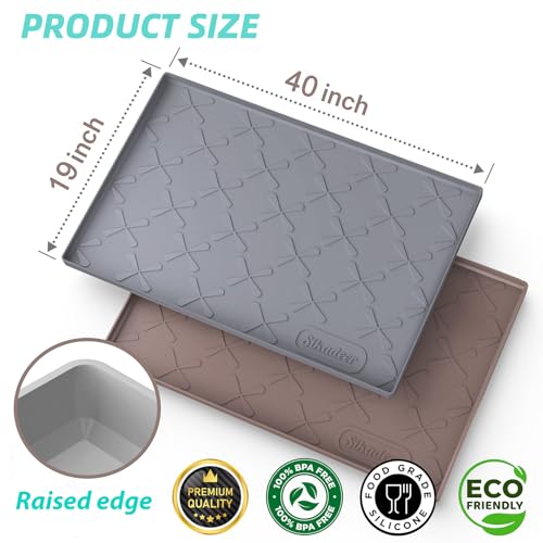 Waterproof Under Sink Mat Silicone 40"x19" (Dark Gray / 40"W x 19"L)