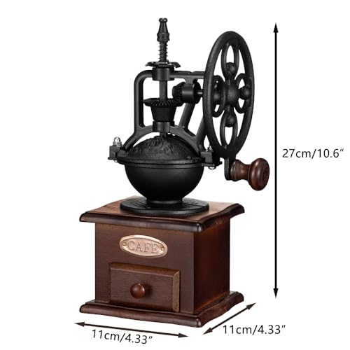 Manual Coffee Grinder Bean Grinders For Home Use Vintage Wooden Coffee Decor Retro Coffee Maker Hand Grinder Coffee Mill (Ferris wheel)