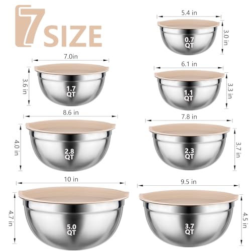 Mixing Bowls with Lids Set (Khaki)