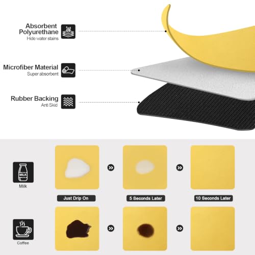 Coffee Mats for Coffee Bar Accessories (Yellow / 31.5" x 17")