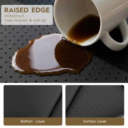 Coffee Mat with Raised Edges (Black / 10" x 14")
