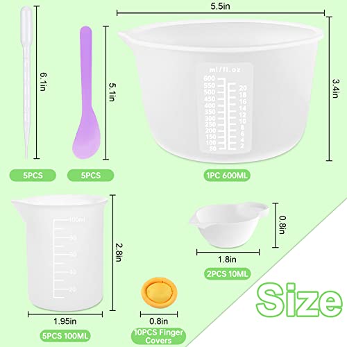 Silicone Measuring Cups 600ml for Resin (600ML+100ML+10ML)