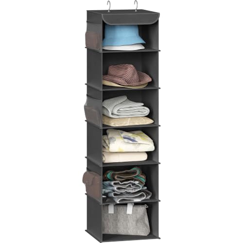 6 Shelf Hanging Closet Organizer (6 Shelf / Dark Gray)