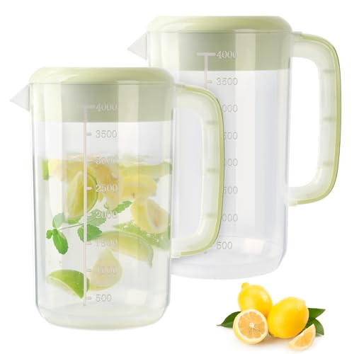 1 Gallon Clear Plastic Pitcher with Lid (135.3 Ounces)