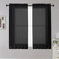 Black Sheer Curtains (Black / 42"W x 45"L (Pack of 2))