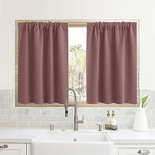 Half Curtain Tiers 36 inch Length (Dusty Rose / 34"W x 36"L (Pack of 2))