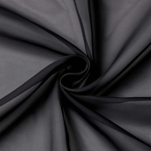 Extra Long Black Sheer Curtains for Bedroom Living Room 120 Inches Long 2 Panels Set (Black / 59"W x 120"L (Pack of 2))