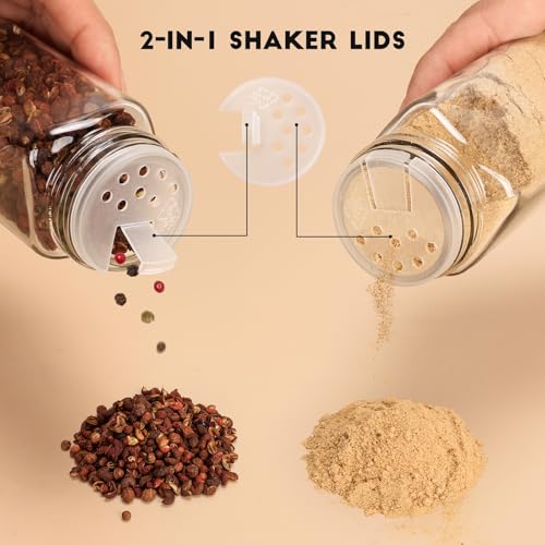 12Pcs Spice Jars with Label (silver / 12Pack-4oz)