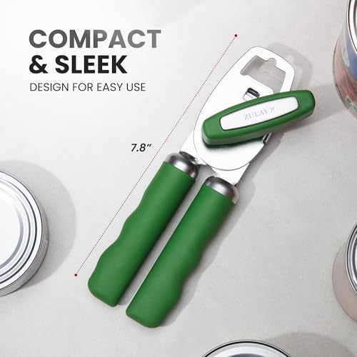 Manual Can Opener Heavy Duty Patented Stainless Steel (Artichoke Green / Comfy Grip)