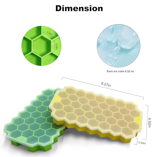 Ice Cube Trays for Freezer with Lid (4 Pack / Multicolor)