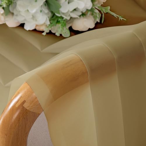 Gold Sheer Curtains (Gold / 59"W x 72"L (Pack of 2))