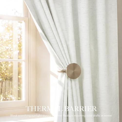 Ivory White 100% Blackout Curtains for Bedroom (Ivory White / 52"W x 84"L (Pack of 2))