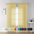 Mustard Yellow Sheer Curtains 72 Inches Long (Yellow / 42"W x 72"L (Pack of 2))