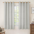 63 Inch Light Grey Semi Sheer Linen Curtains for Bedroom 2 Panels (52"W x 63"L (Pack of 2) / Silver Grommet-light Grey)