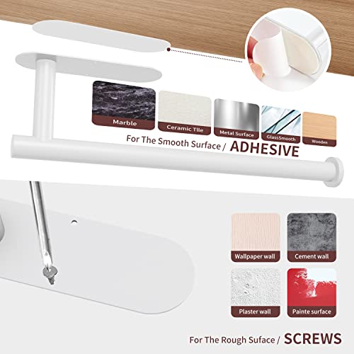 Under Cabinet Wall Mount Paper Towel Holder (White)