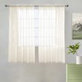 Solid Sheer Rod Pocket Curtain Voile Draperies 2 Panels White Beige Black Grey Coffee 38 Inch Width 45 Inch Long 1 Pair for Kitchen Bedroom Children Living Room Yard (Ivory / 38"W x 45"L (Pack of 2))