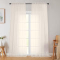 Cream Sheer Curtains for Bedroom Living Room 96 Inches Long 2 Panels (Cream / 42"W x 96"L (Pack of 2))