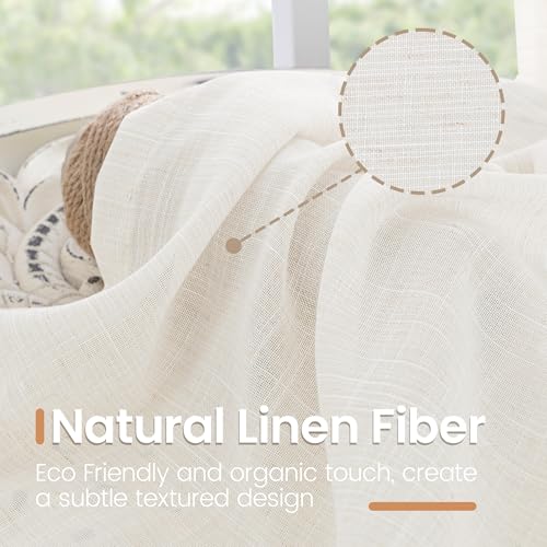 Linen Curtains for Living Room 38X84 Inch Length (Linen / 38"W x 84"L (Pack of 2))