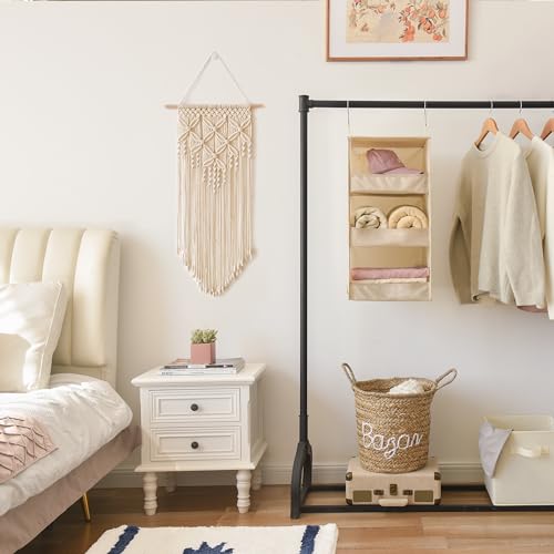 3 Shelf Hanging Closet Organizer (3-shelf Khaki / 1-Pack)