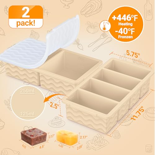 Silicone Freezer Molds for Soup with Lid (Walnut Brown)