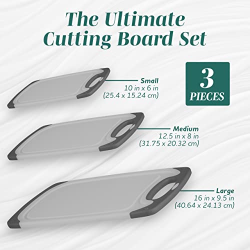 Cutting Boards for Kitchen (15.4"L x 11.1"W / Gray on Gray)