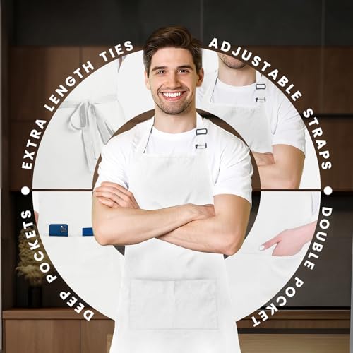 Black Apron with Pockets (Pack of 12 / White)