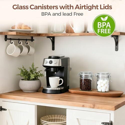 25 oz Glass Jars with Airtight Lids 6 Pack Pantry Coffee Canisters (25 fl oz x 6)