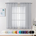 Light Grey Sheer Curtains 54 Inch Long 2 Panels (Light Grey / 42"W x 54"L (Pack of 2))
