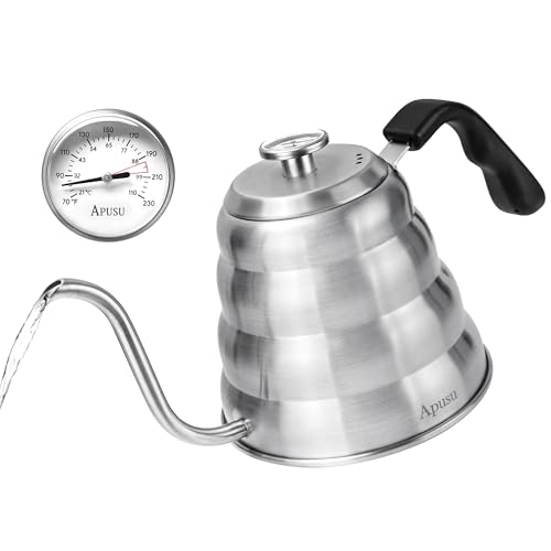 Tea Kettle For Stovetop (Silver (with Thermometer) / 1.3 Quarts)
