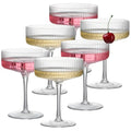 6 Pcs Ribbed Coupe Glasses (6 pcs)
