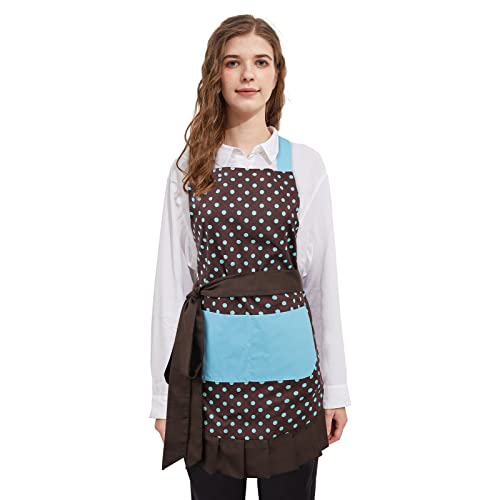 Kitchen Aprons for Women with 2 Pockets (Bluespot-adult)