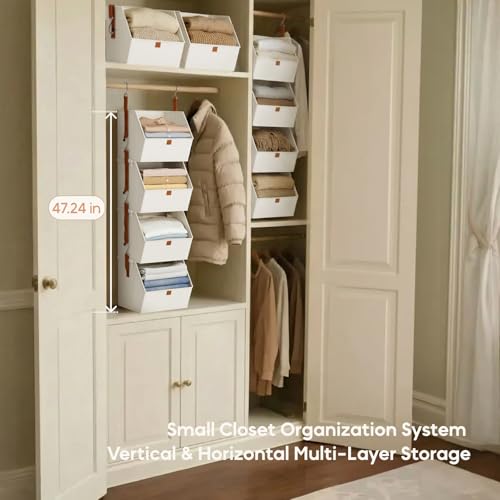 Hanging Closet Organizer 4 Tier (White / 8 shelves)