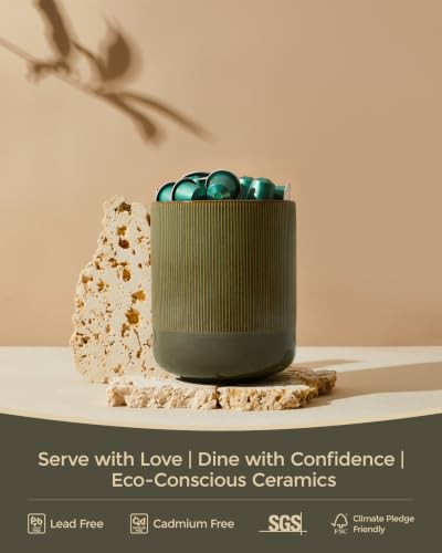 Kitchen Utensil Holder Countertop (Brown Green)