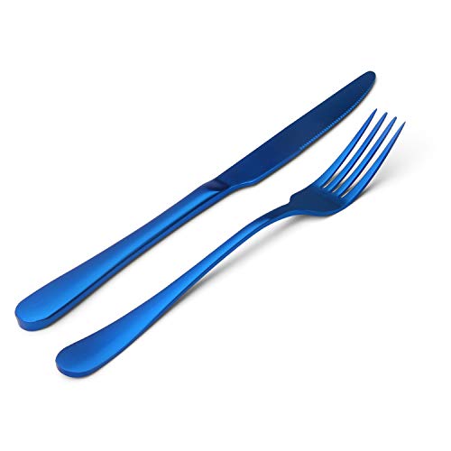 Matte Blue Silverware Set (Blue / 20-Piece)