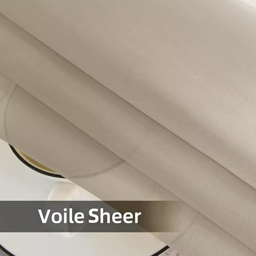 Solid Sheer Rod Pocket Curtain Voile Draperies 2 Panels White Beige Black Grey Ivory 52 Inch Width 84 Inch Long 1 Pair for Kitchen Bedroom Children Living Room Yard (Ancient Grey / 52"W x 84"L (Pack of 2))