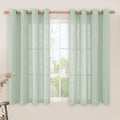 Light Sage Linen Curtains 45 Inches Long for Bedroom 2 Panels (52"W x 45"L (Pack of 2) / Light Sage)