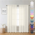 Ivory Sheer Curtain Panels 72 Inch Length (Ivory / 40"W x 72"L (Pack of 2))
