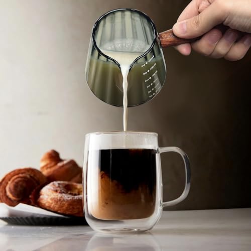 6 oz Grey Glass Measuring Cups with Spout (6 Oz Grey Single Spout Clear Measuring Cup)