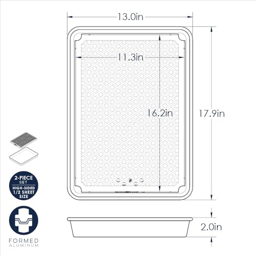 Naturals High Sided Half Sheet Pan with Multi (High-Sided Sheet + Rack / High-Sided Half Sheet)