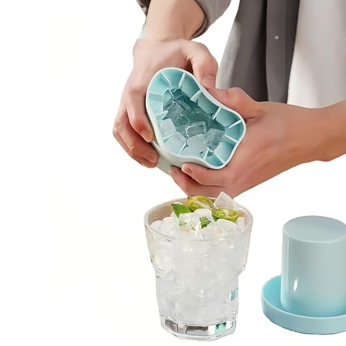 3D Upgraded Silicone Ice Cube Tray with Easy Release (Blue)