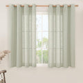 Sage Grey Sheer Linen Curtains 54 Inch Length for Bedroom 2 Panels (52"W x 54"L (Pack of 2) / Sage Grey)