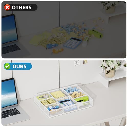 Desk Drawer Organizer (White / 12 x 8.5 x 1.8)