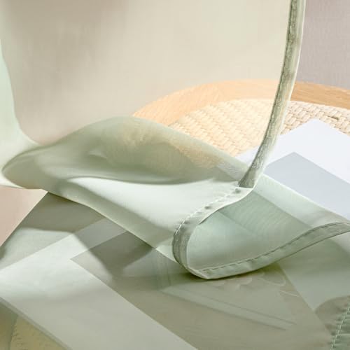 Sage Green Sheer Curtains 90 Inches Long 4 Panels 54 x 90 Inches (54"W x 90"L (Pack of 4) / Sage Green)